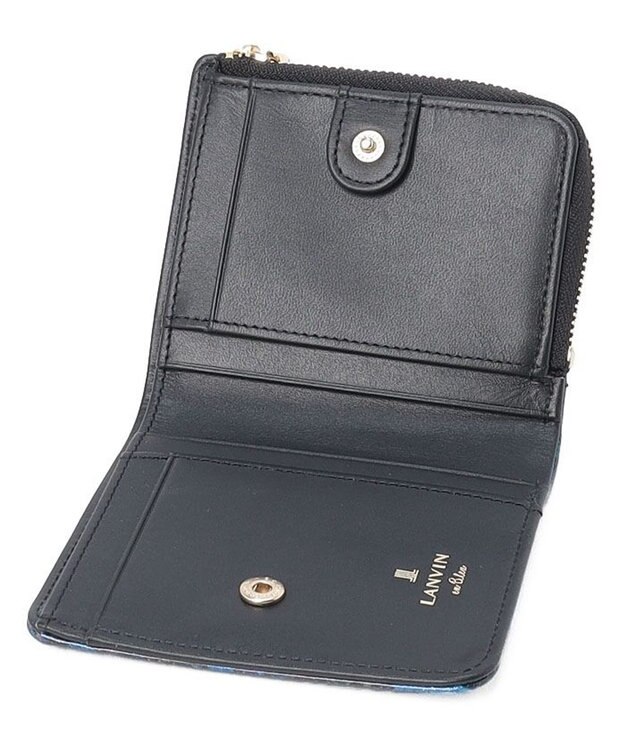 LANVIN en Bleu ブルーデイジー Lファスナー二つ折り財布 ブルー