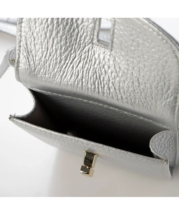 UNBILLION ペルケ perche / 牛革シュリンクタイプモバイルウォレットショルダー　旧8660 シルバー