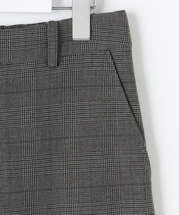 J.PRESS LADIES S 【洗える】アルガンシルクチェック ワイドパンツ ライトグレー系3