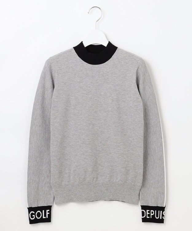 23区GOLF 【WOMEN】レーヨンストレッチカラーブロックニット ライトグレー系