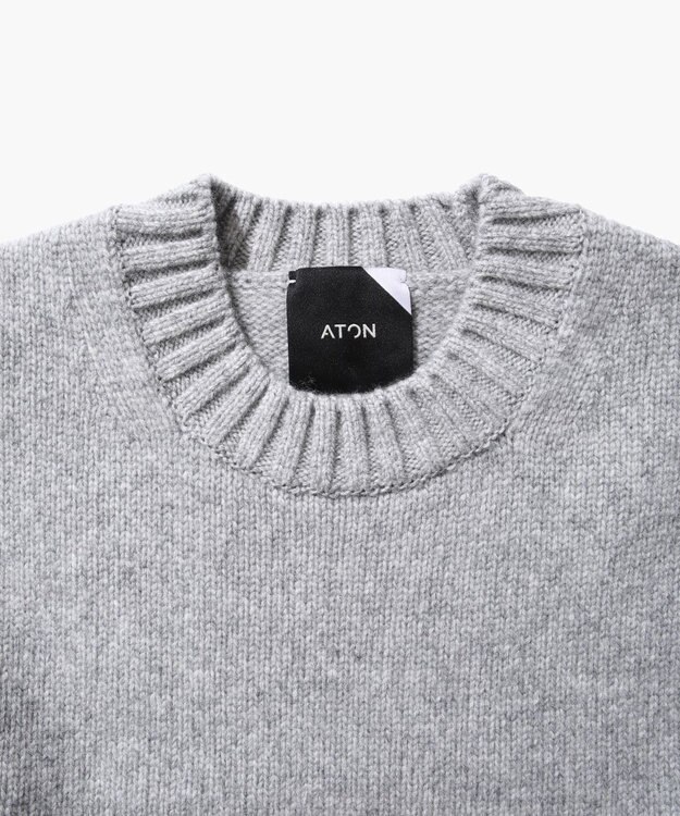 ATON COOMA LAMBS WOOL | ショートクルーネックプルオーバー LIGHT GRAY