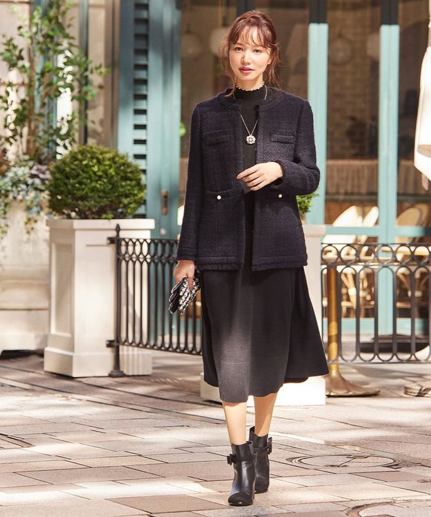 TOCCA PUZZLE ノーカラージャケット ネイビー系3