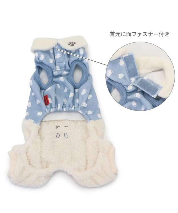 PET PARADISE スヌーピー ボア パンツ 《顔》 中型犬 水色