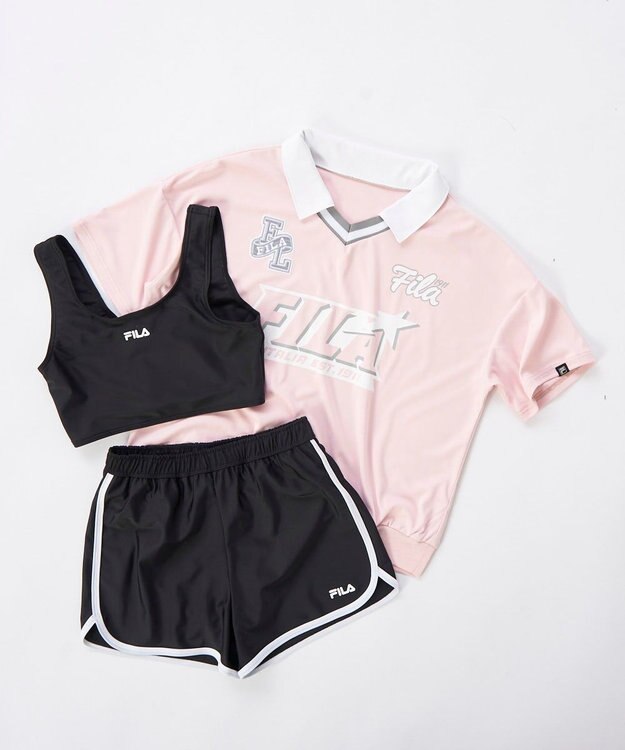 OP／FILA 【FILA】襟付きTシャツ付き３点セット水着 ピンク