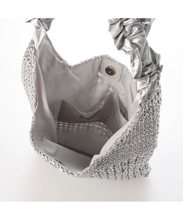 UNBILLION カシュカシュ cachecache / メタリックコードフリルハンドルトート シルバー