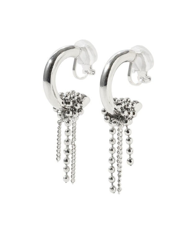 YECCA VECCA チェーンフリンジイヤリング Silver