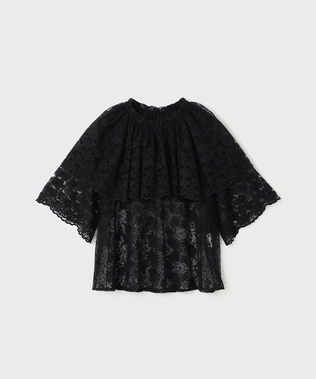 GRACE CONTINENTAL レースケープブラウス ブラック