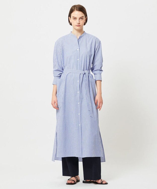 BEIGE， 【WEB限定】GILLES / シャツワンピース Blue Stripe