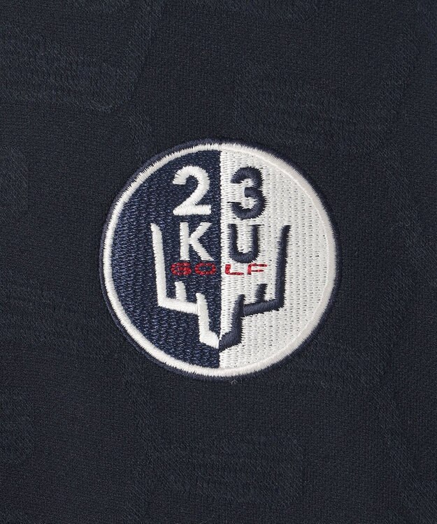 23区GOLF 【WOMEN】クラブジャガード柄 モックネックシャツ ネイビー系