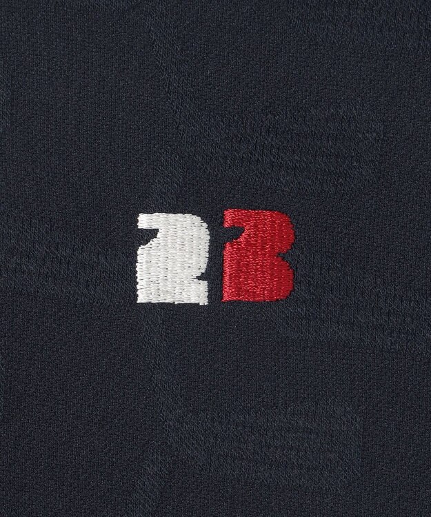 23区GOLF 【WOMEN】クラブジャガード柄 モックネックシャツ ネイビー系