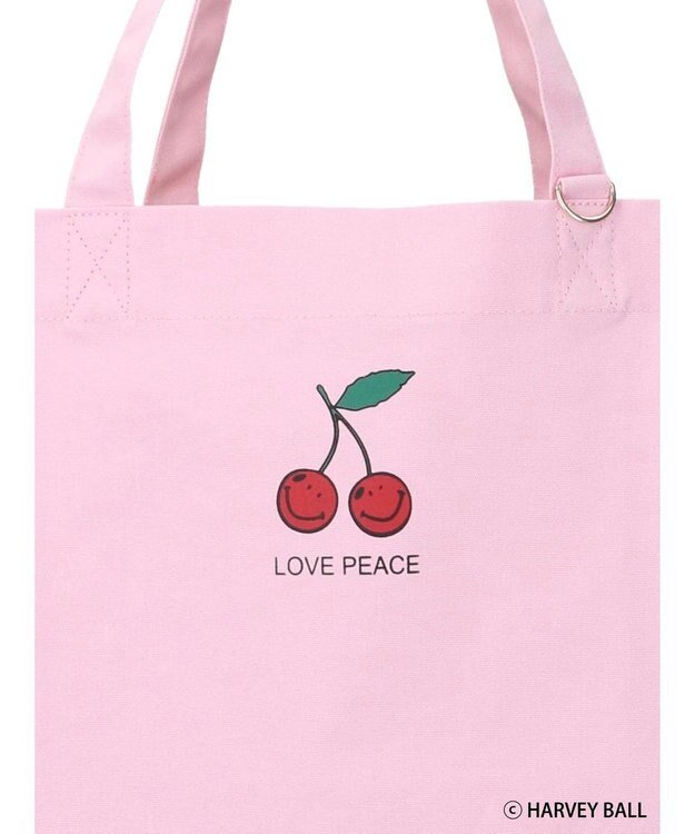 Green Parks Ｓｍｉｌｅｙ　Ｆａｃｅ／チェリープリントＢｉｇトートバック Pink