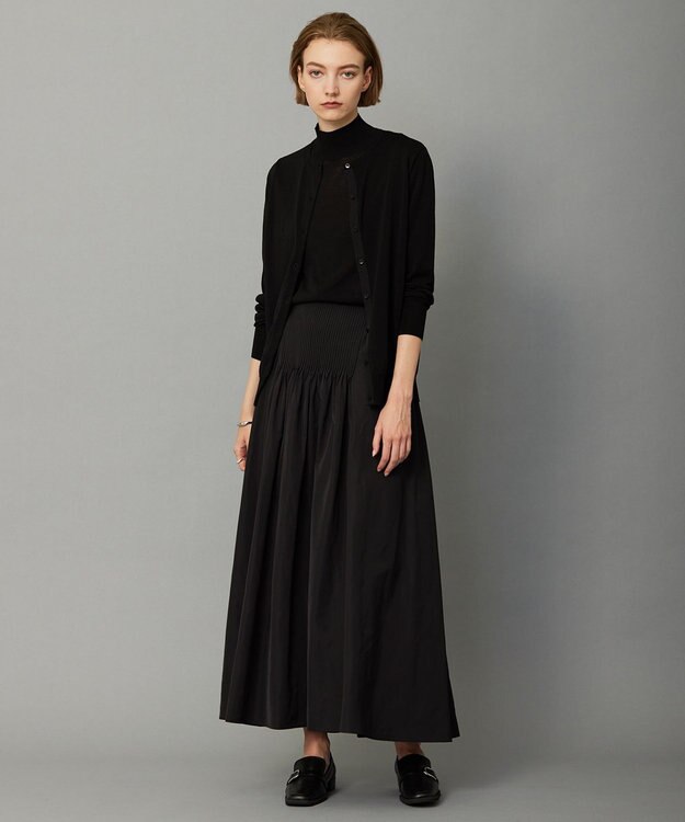 ICB 【洗える】 ウールアセテートハイゲージ ハイネックプルオーバー ブラック系