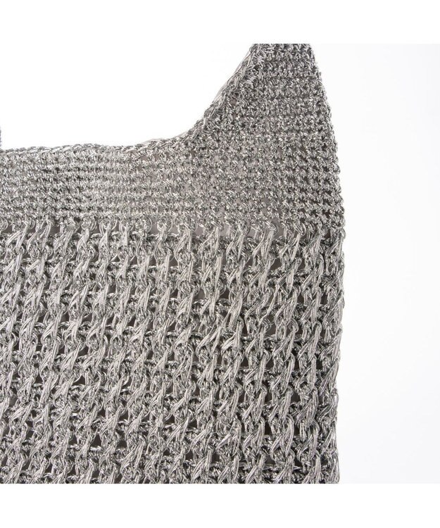 UNBILLION カシュカシュ cachecache / メタリックコードフリルハンドルトート シルバー