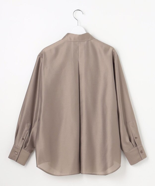 自由区 L シャイニーオーガンジーシアー シャツ カーキ