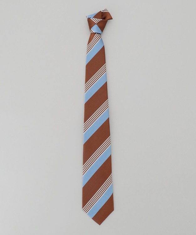 GOTAIRIKU 【日本製】シルク ネクタイ_ストライプ ブラウン系1