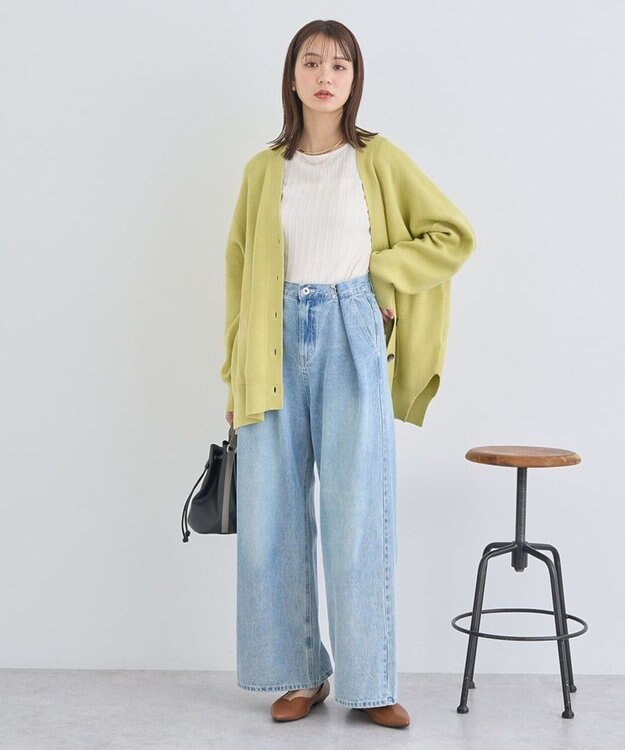 earth music&ecology やわらかタッチカーディガン Yellow