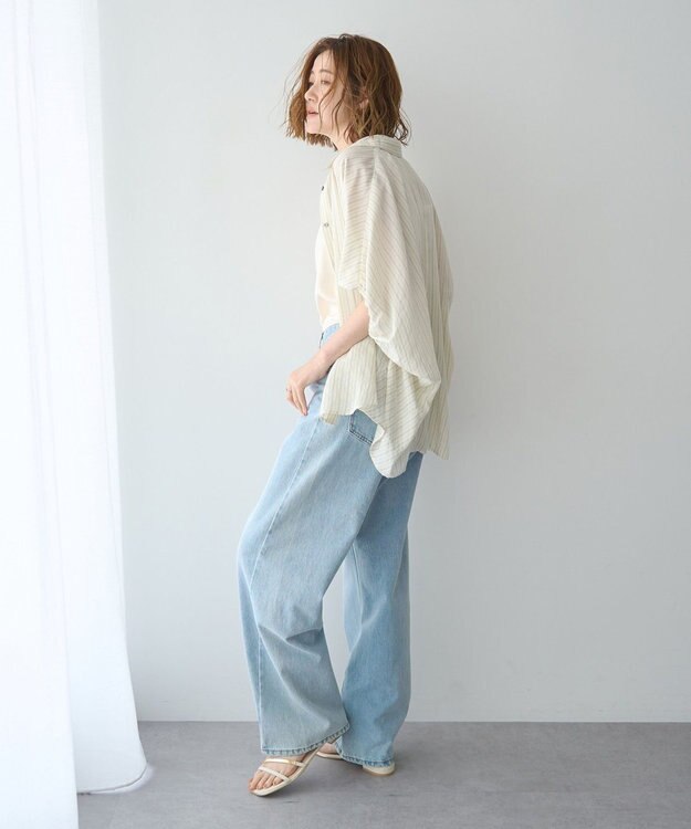 YECCA VECCA ストライプ柄シャツ Ivory