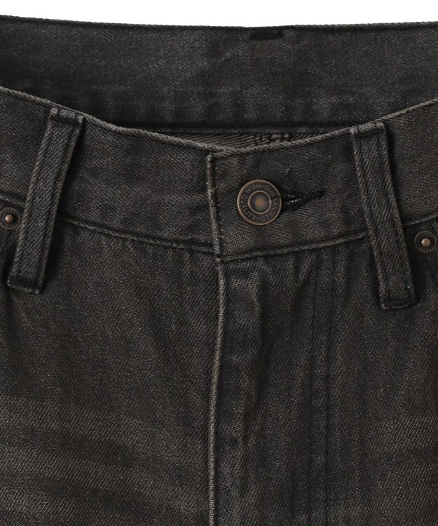 WEGO ラインストーンストレートデニムパンツ ブラック