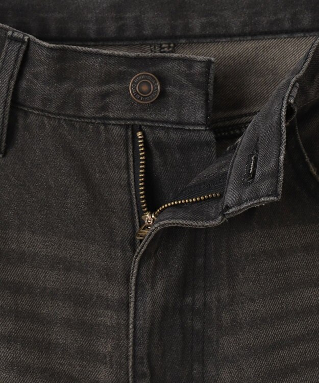 WEGO ラインストーンストレートデニムパンツ ブラック