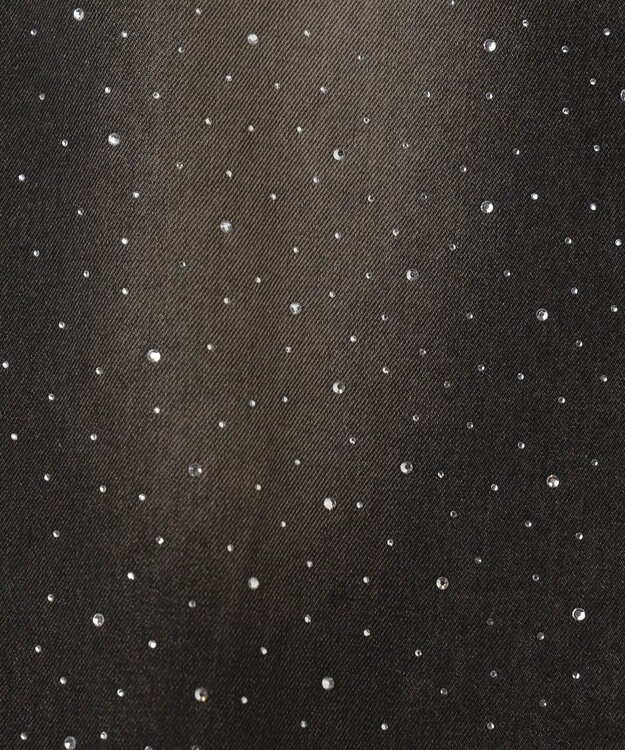 WEGO ラインストーンストレートデニムパンツ ブラック