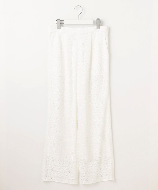 自由区 【カタログ掲載・洗える】フラワータイルレース パンツ オフホワイト