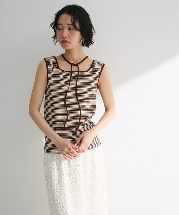 Green Parks チョーカー付きタンクトップ Brown