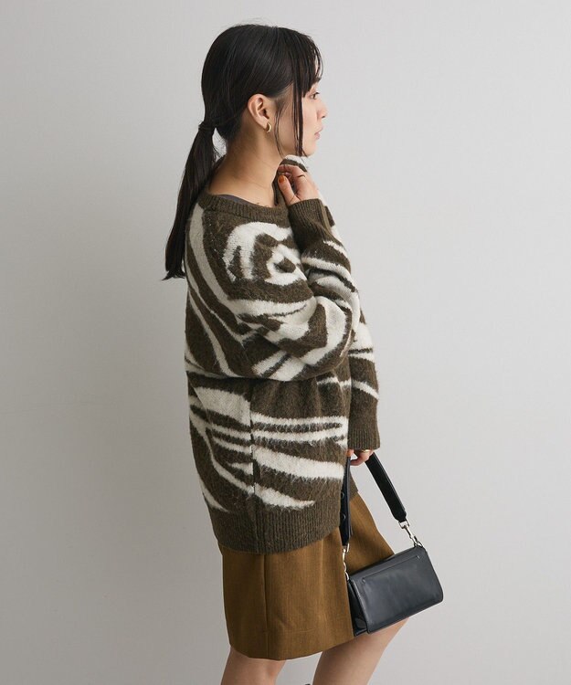 CRAFT STANDARD BOUTIQUE アニマルジャカードニットプルオーバー Khaki