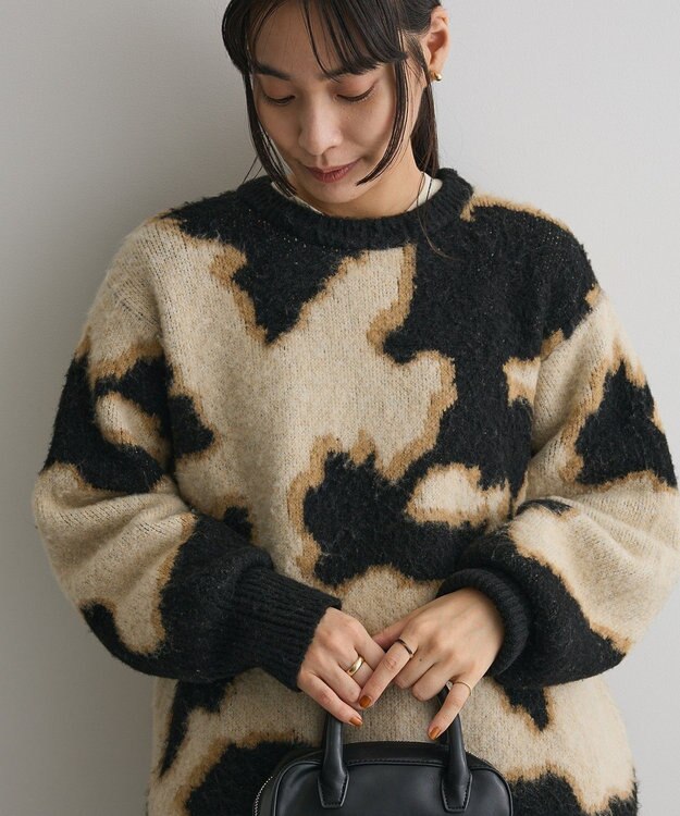 CRAFT STANDARD BOUTIQUE アニマルジャカードニットプルオーバー Light Beige