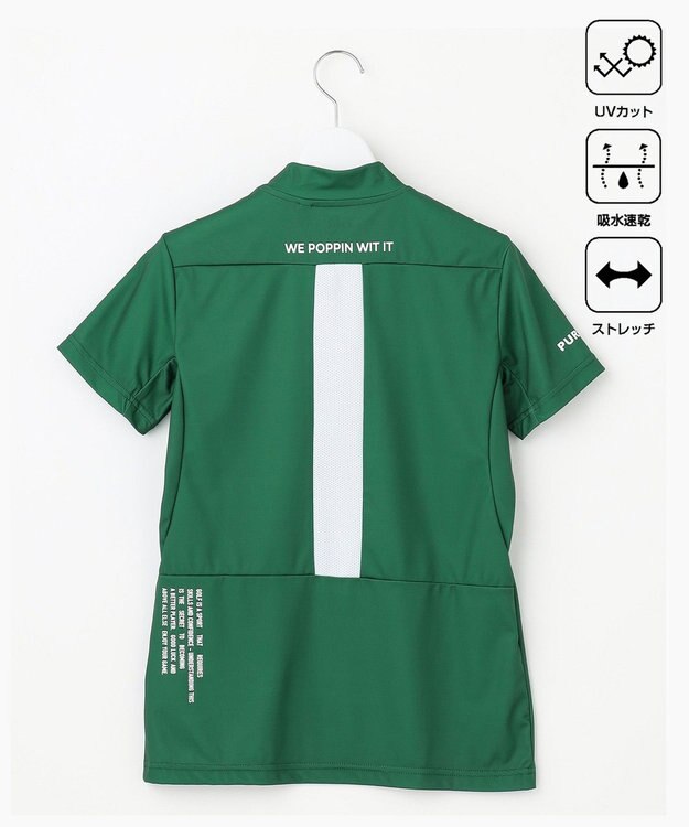 PW CIRCULUS 【UVカット / 吸水速乾 / 伸縮性抜群】【WOMEN】NEW バックメッシュモック T ゴルフウェア レディース グリーン系