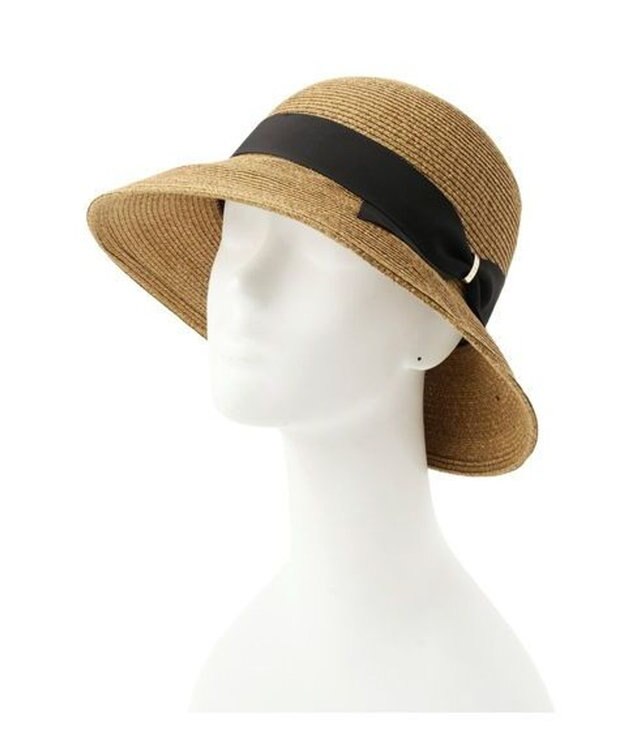 MOONBAT FURLA(フルラ) ペーパーブレードリボン巻きダウンハット サイズ調整可 ブラック