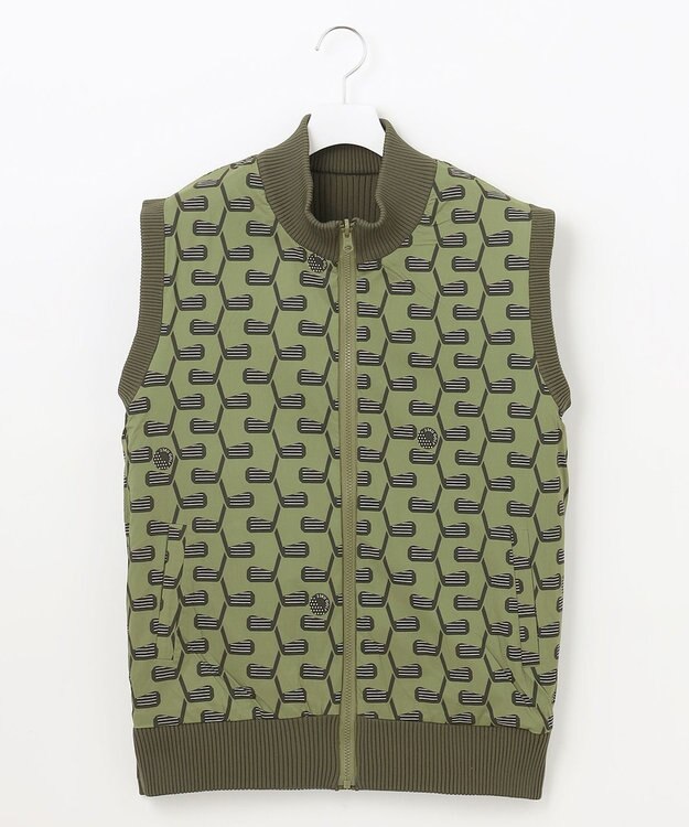 23区GOLF 【MEN】【ウォッシャブル】リバーシブル ニットベスト カーキ系