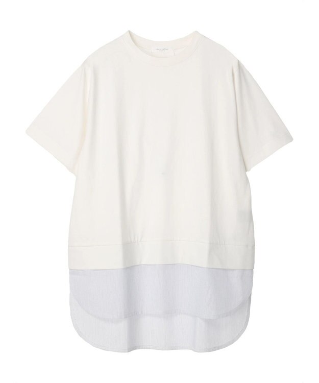 Green Parks 布帛レイヤー半袖チュニック Off White