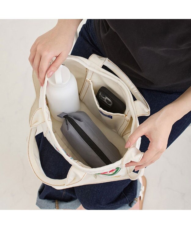 ROOTOTE 8469【ルートート】スヌーピー IP.デリ.シシュウ.ピーナッツ-0Y 01：アイボリー