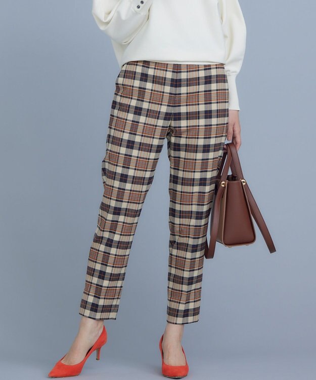 組曲 【WEB限定カラーあり】ウールライクストレッチ イージーパンツ ベージュ系3