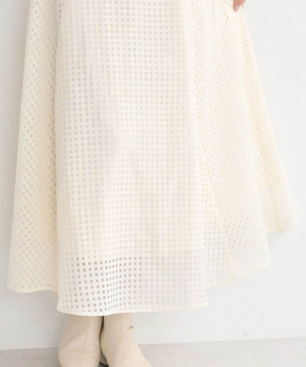 earth music&ecology シアーチェックスカート Ivory