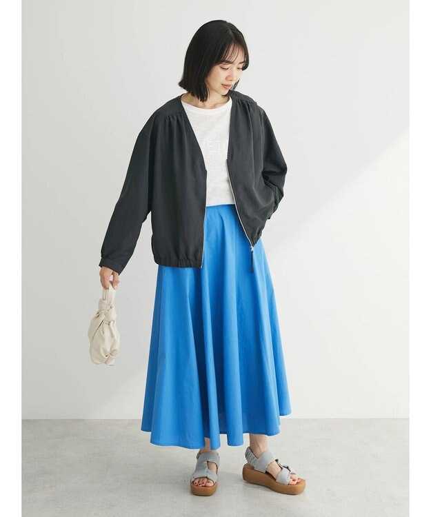 Green Parks シアーボーダーロゴプルオーバー Off White