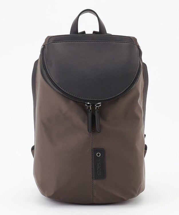 Y'SACCS 【CORDURA×リサイクルレザー】ラウンドフラップミニリュック カーキ