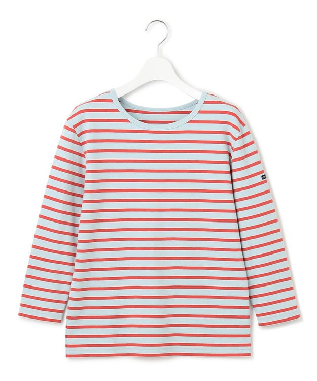 23区 L 【洗える】Armor-lux スムース ボーダー カットソー オレンジ×ブルーボーダー