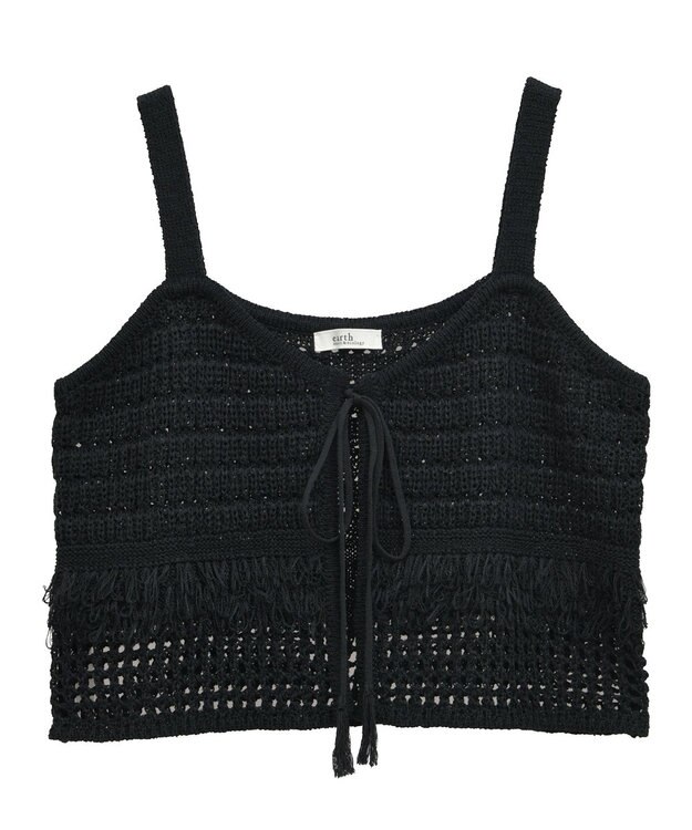 earth music&ecology フリンジニットビスチェ Black