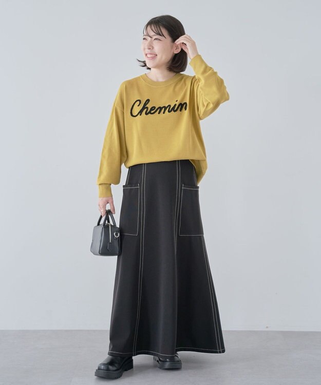 Green Parks ・ＥＬＥＮＣＡＲＥ　ＤＵＥ　カラーｓｔフレアスカート Black