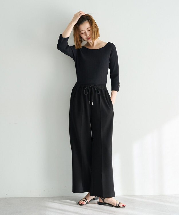 YECCA VECCA スウェットライクイージーパンツ Black