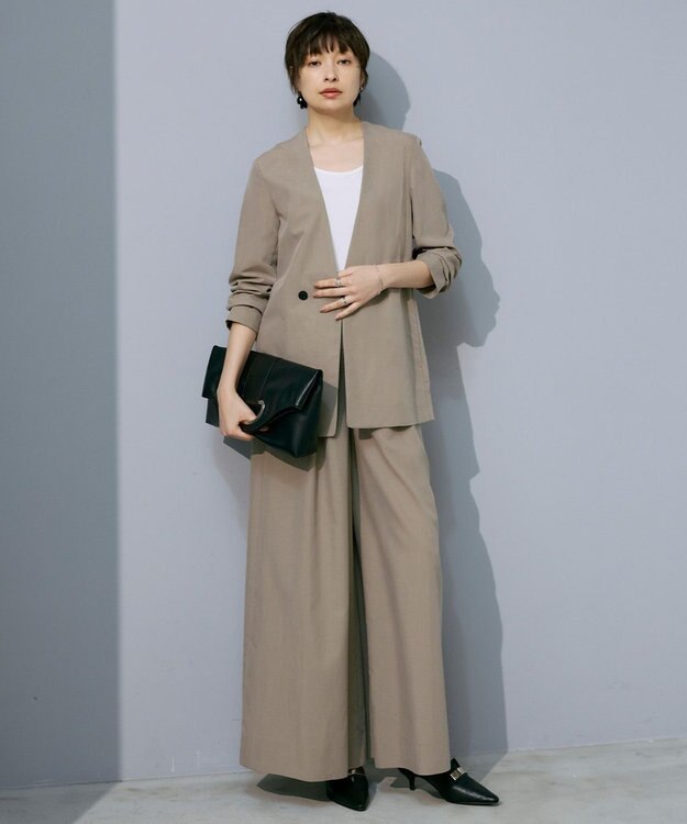 ICB 【一部カラーのみ接触冷感・洗える】UnleashLite タックパンツ クリームブラウン系