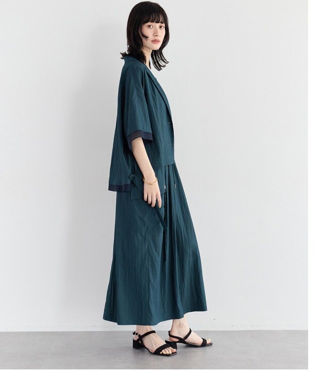 YECCA VECCA 【UVカット/遮熱/接触冷感】COOL袖シアージャケット Blue Green