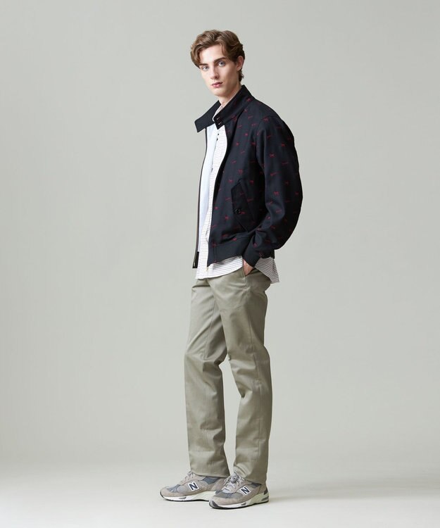 J.PRESS MEN エンブロイダリーゴルフジャケット ネイビー系