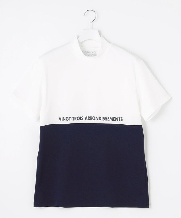 23区GOLF 【MEN】カラーブロック ドライタッチモックネックシャツ ホワイト系