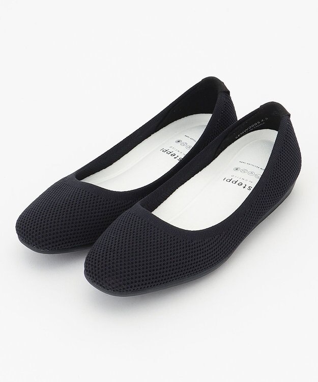 steppi “撥水＆洗えるニットシューズ” バレエ パンプス ネイビー