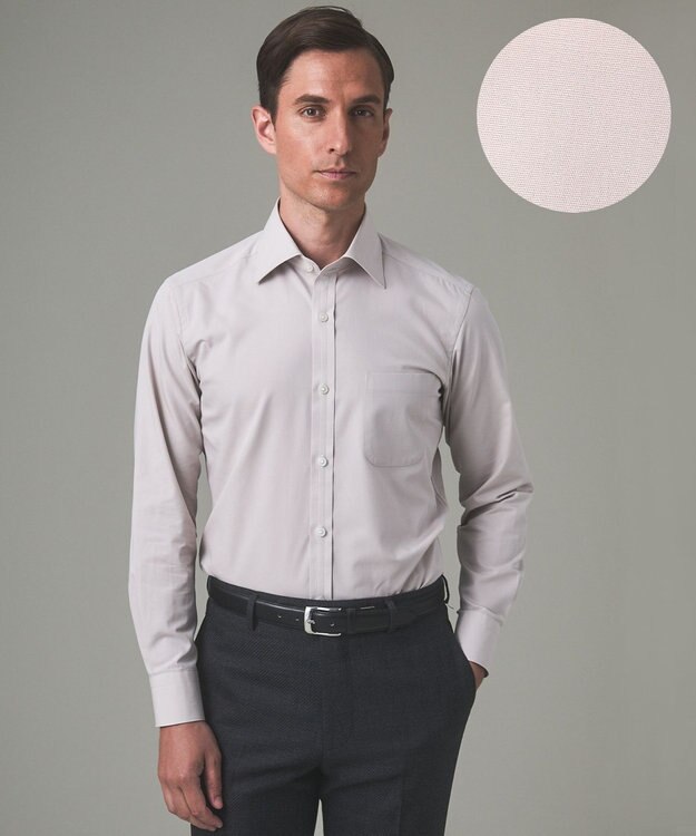 GOTAIRIKU 【形態安定】PREMIUMPLEATS_レギュラーカラー 通年ドレスシャツ_アイボリー(24年秋冬モデル)