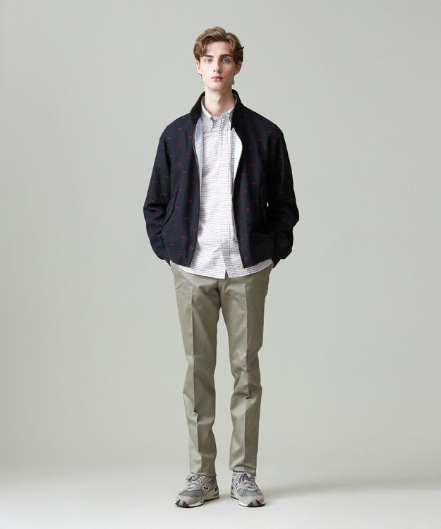 J.PRESS MEN エンブロイダリーゴルフジャケット ネイビー系