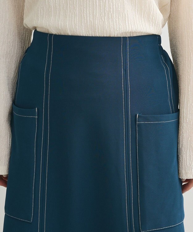 Green Parks ・ＥＬＥＮＣＡＲＥ　ＤＵＥ　カラーｓｔフレアスカート Blue