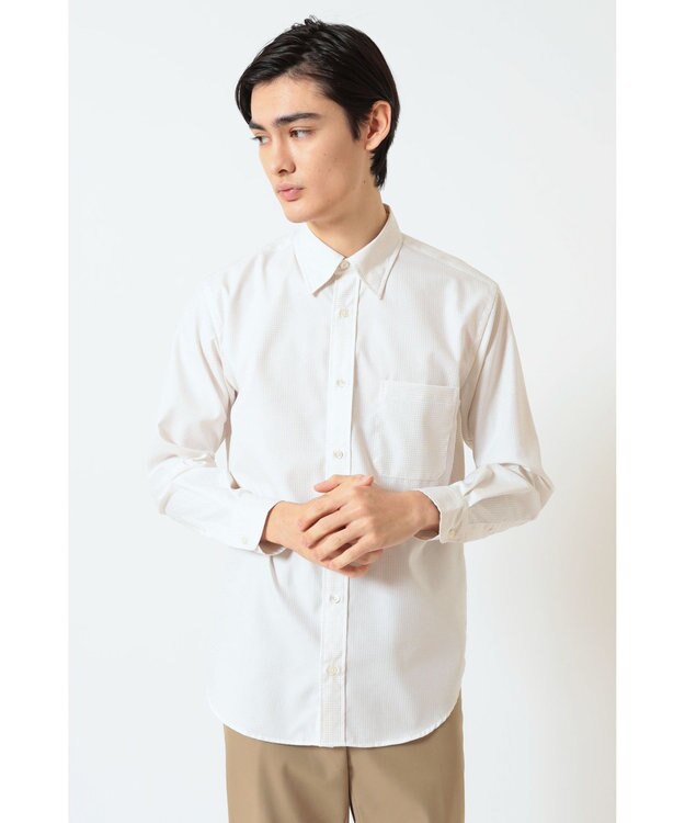 DAKS リンクルフリー コットンカットドビーシャツ ベージュ